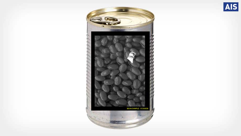 X-ray inspection of canned food and contaminant