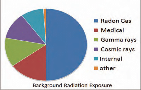 Background radiation exposure sources pie chart